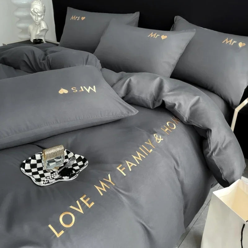 Nordic Luxus Bettwäsche-Set aus ägyptischer Baumwolle – Twin bis King Size