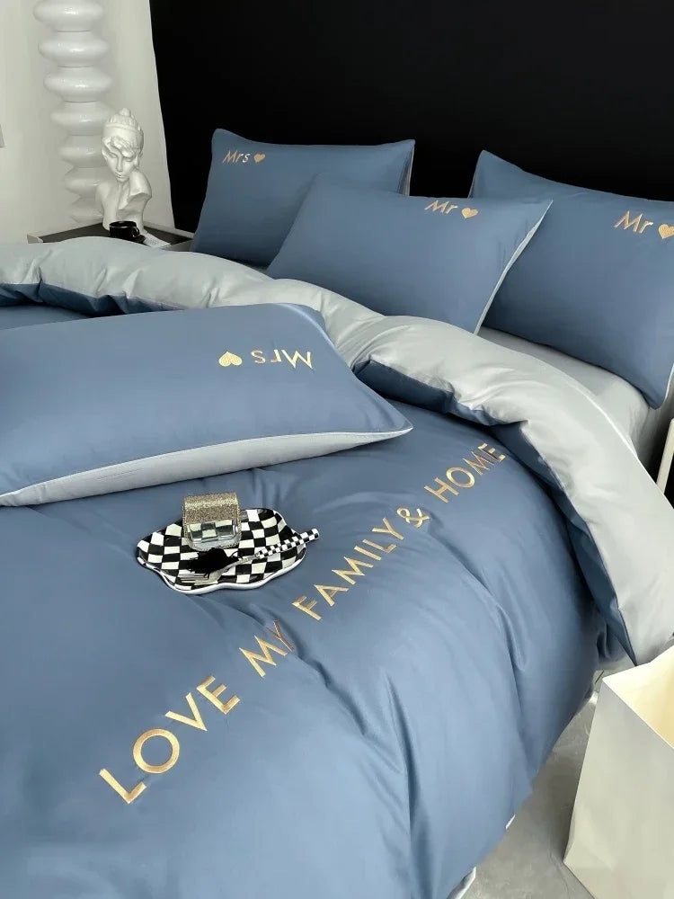 Nordic Luxus Bettwäsche-Set aus ägyptischer Baumwolle – Twin bis King Size