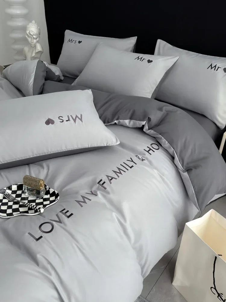Nordic Luxus Bettwäsche-Set aus ägyptischer Baumwolle – Twin bis King Size